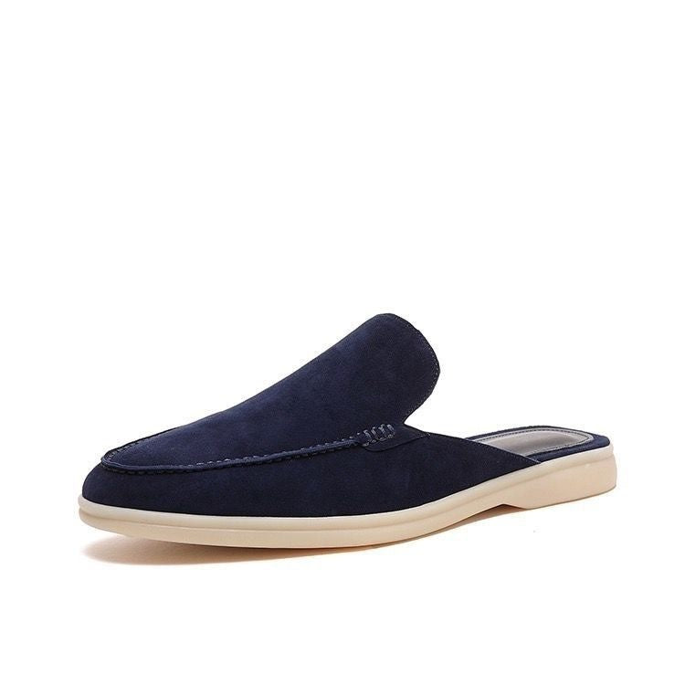 Open-back slip-on loafers with rounded toes and low-profile soles