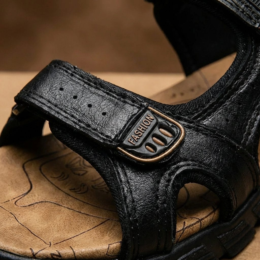 Unisex open-toe trekking sandals with adjustable straps and ridged soles