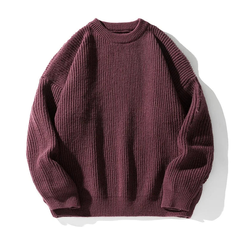 Unisex ribbed crew neck jumper with long sleeves