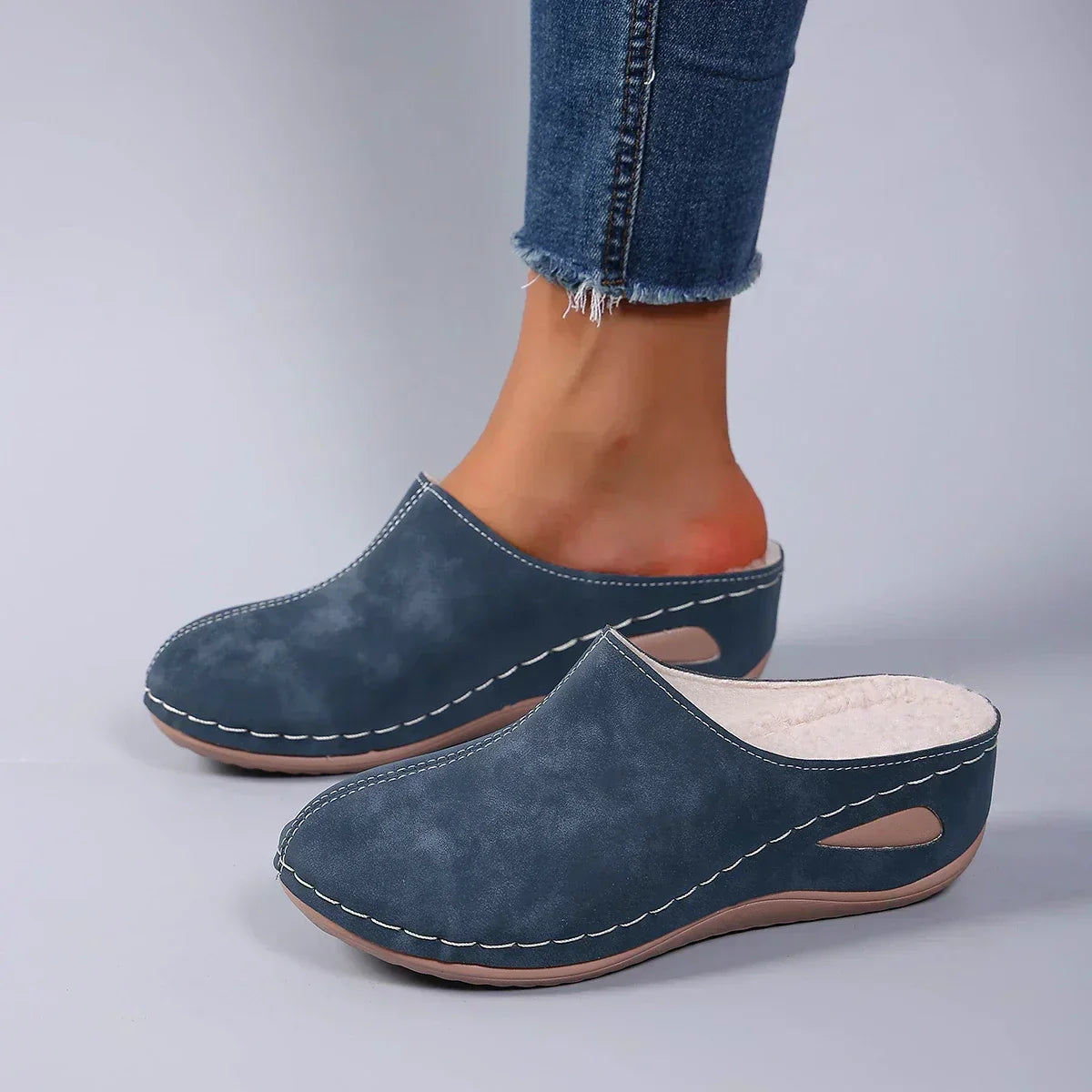 Women’s Lined Mule Slippers | Comfort Slip-On