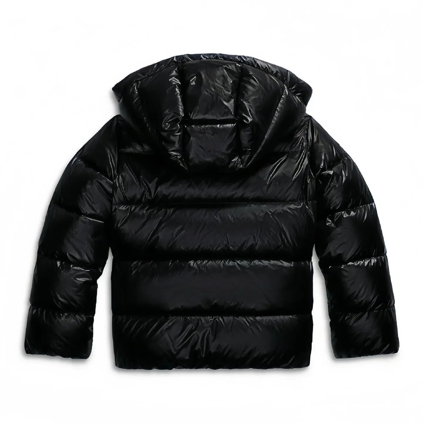 Women's Puffer Jacket Hooded Quilted Cropped - Black