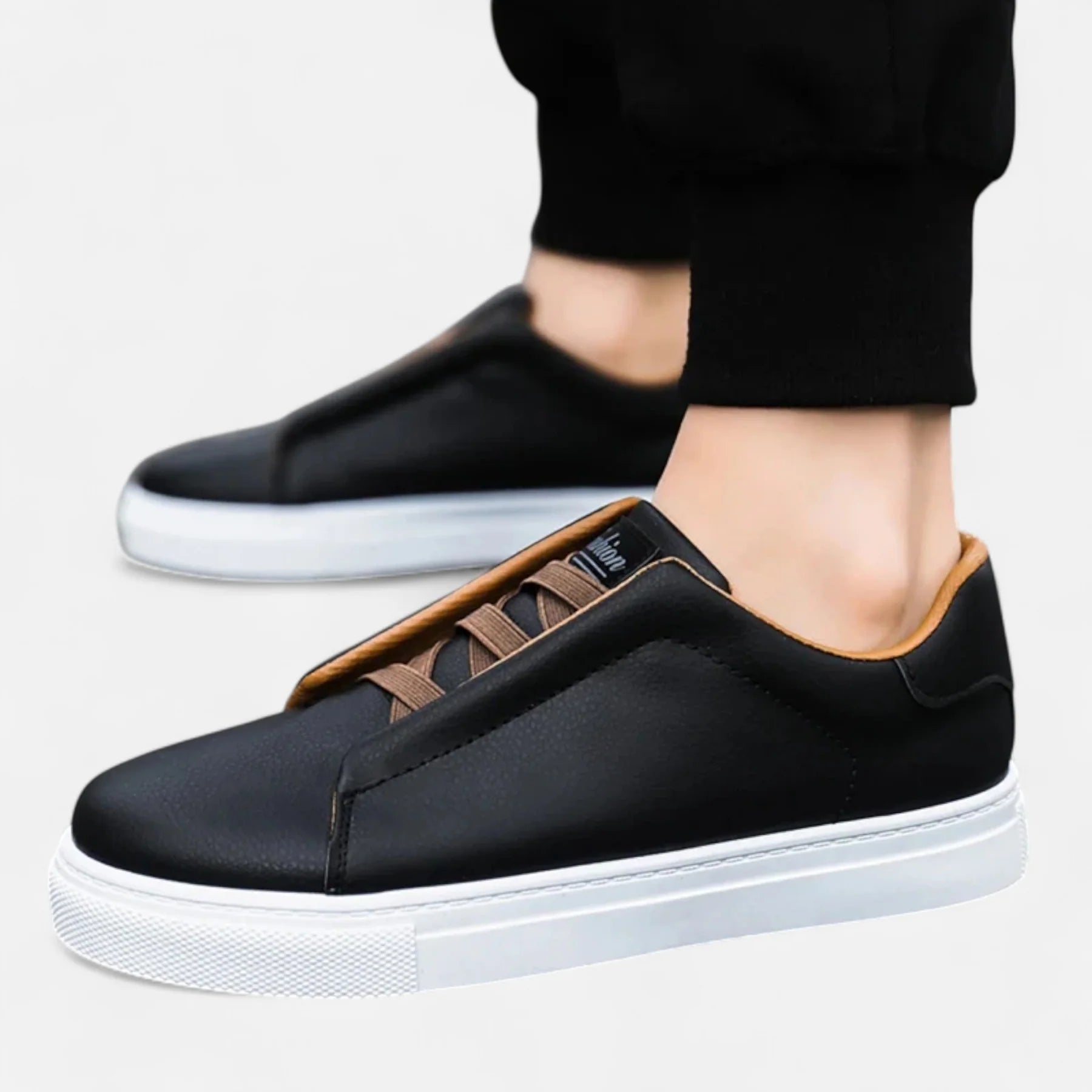 Men’s Leather Slip-On Trainers | Minimal Low-Top
