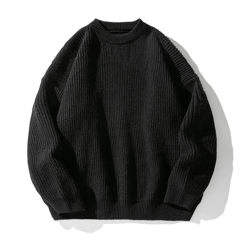 Unisex ribbed crew neck jumper with long sleeves