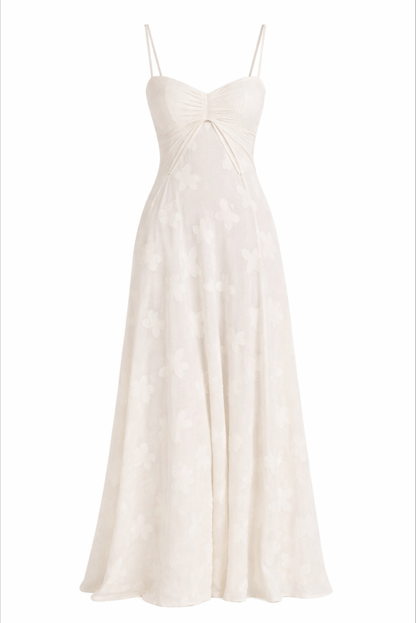 Women’s Floral Jacquard Maxi Dress with Corset Back