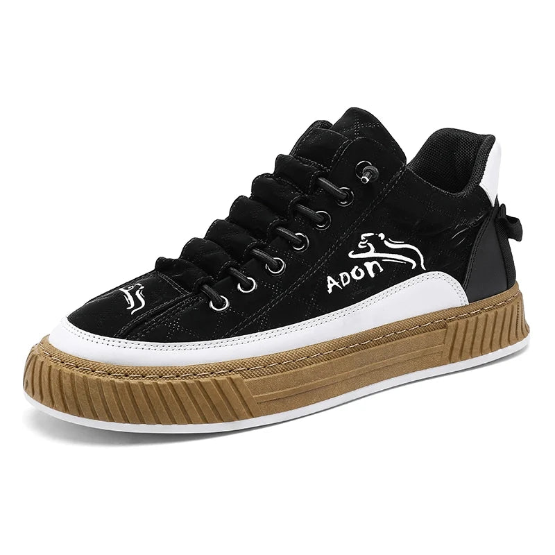 Men's Trainers Low-Top Quilted Panelled Gum Sole - Grey