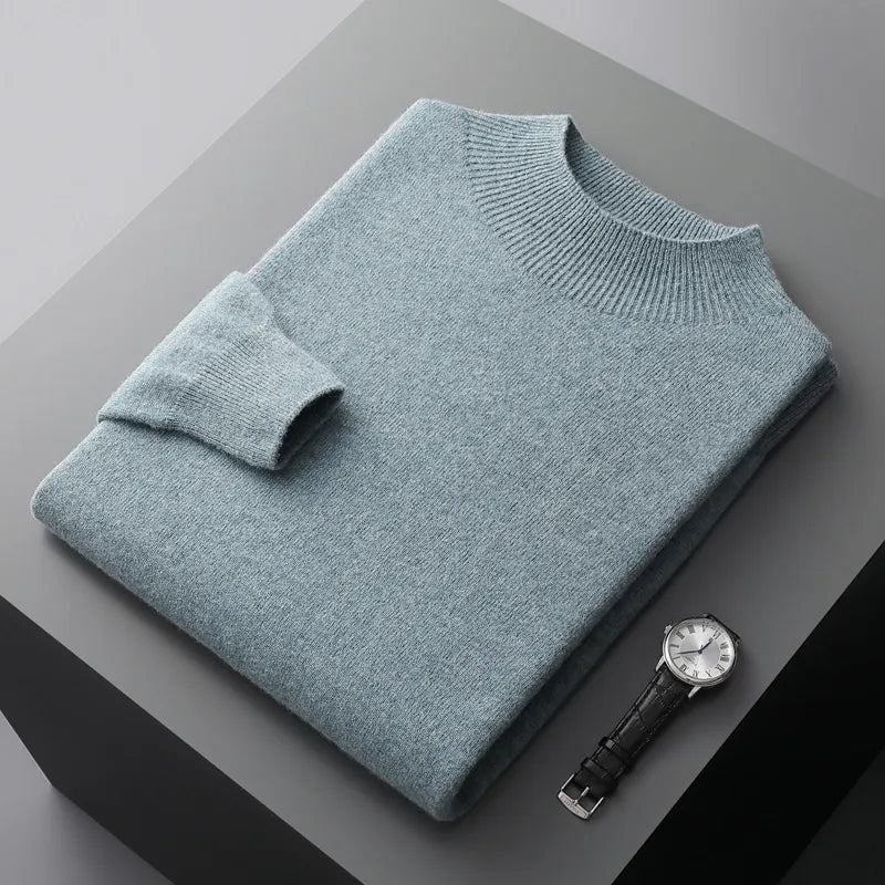 Men's Jumper Mock-Neck Soft Knit Relaxed Fit