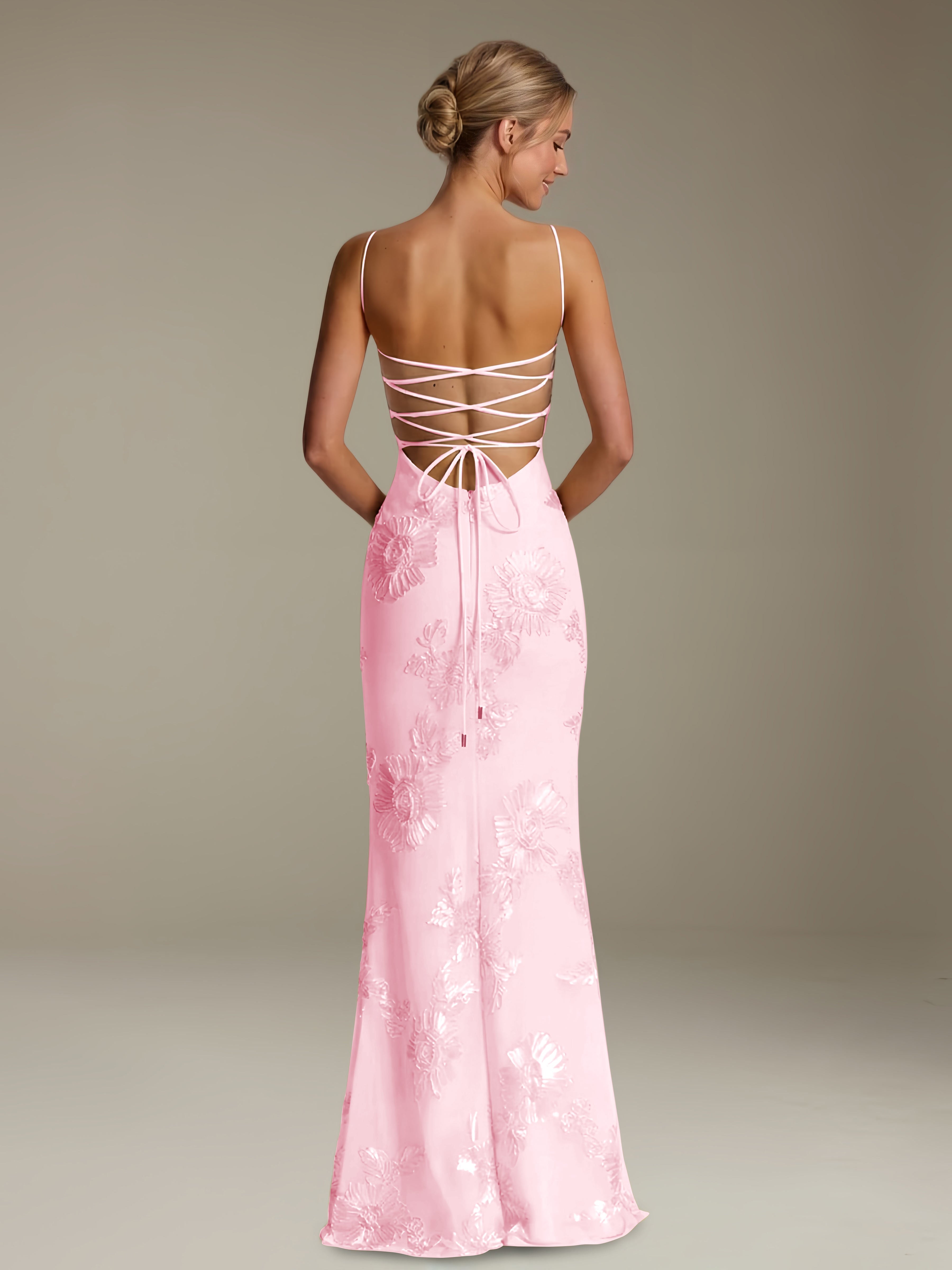 Women’s Floral Column Maxi Dress | Sweetheart Neckline & Open Back Gown