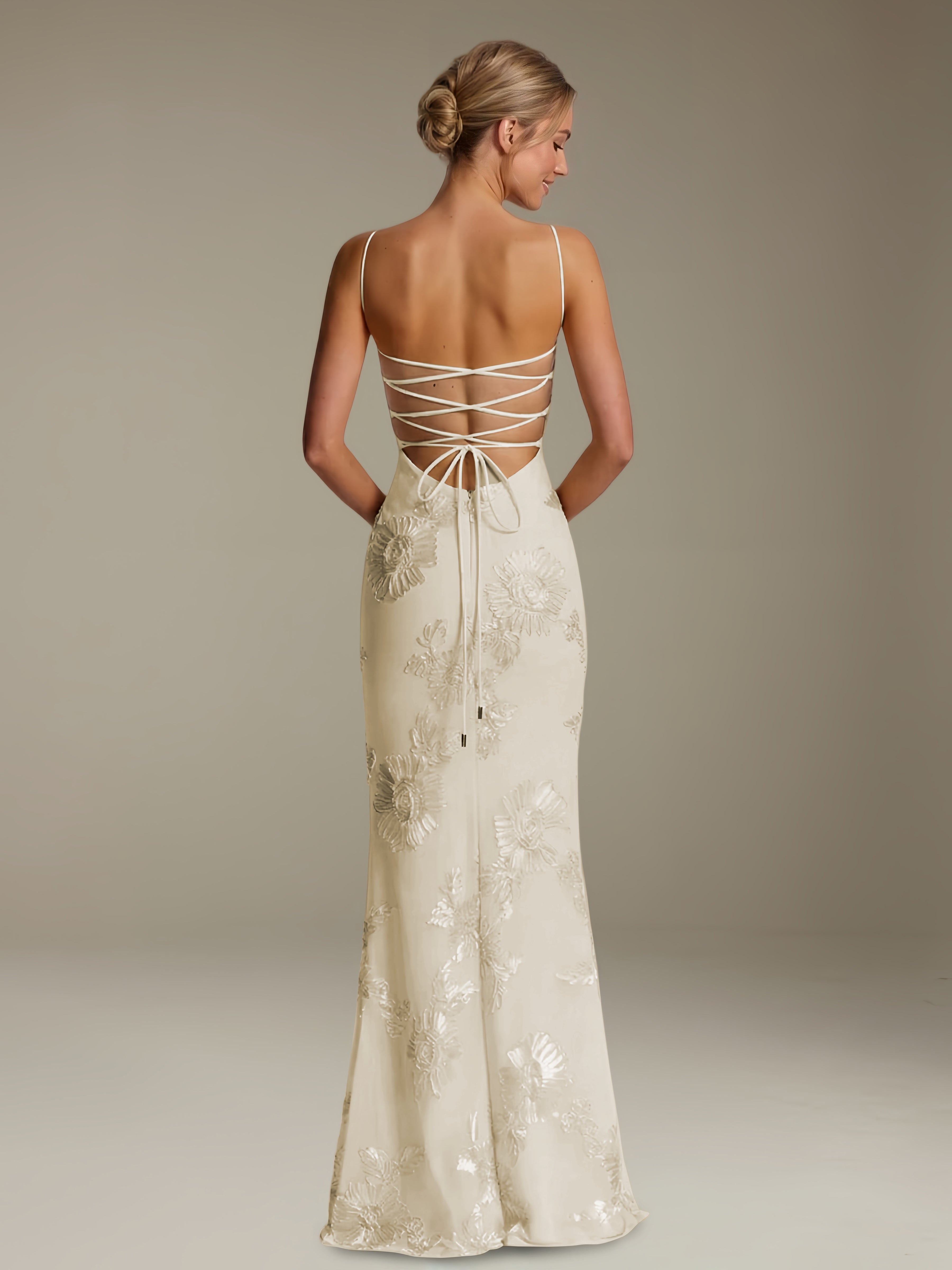 Women’s Floral Column Maxi Dress | Sweetheart Neckline & Open Back Gown