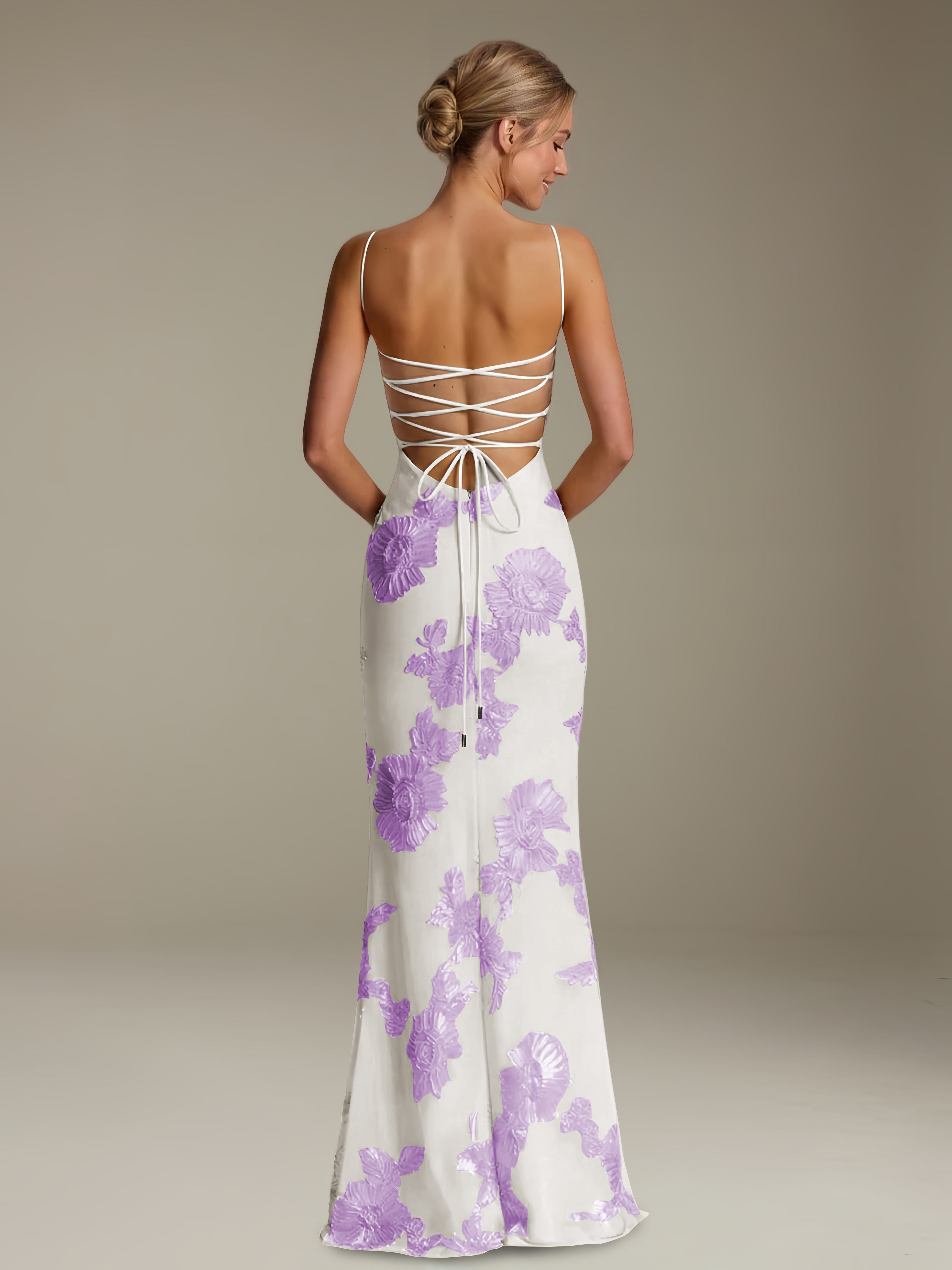 Women’s Floral Column Maxi Dress | Sweetheart Neckline & Open Back Gown
