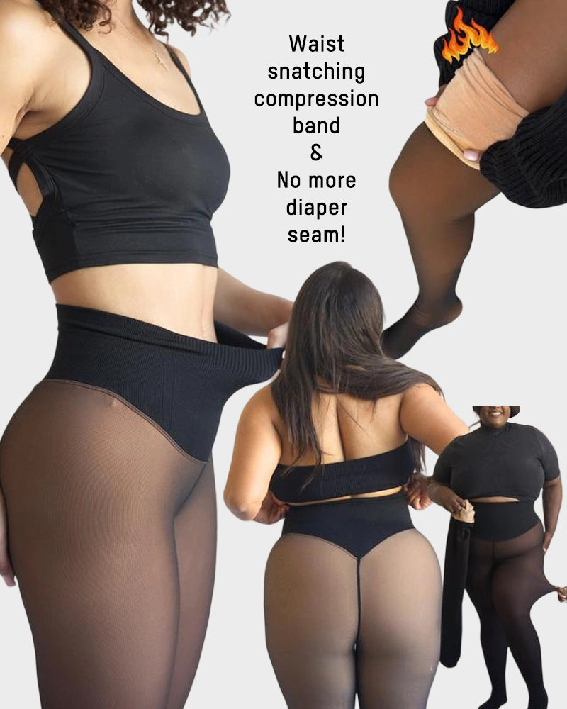 Women's high-waisted one-seam footed leggings