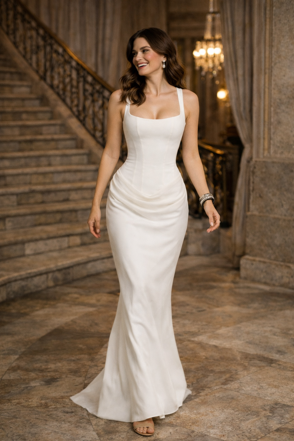 Women’s Sculpted Maxi Dress | Ivory White
