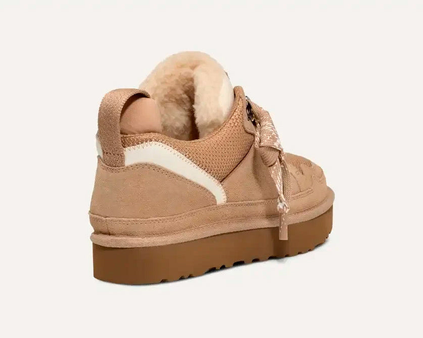 Women's high-top lace-up boots with padded collar and flat platform sole