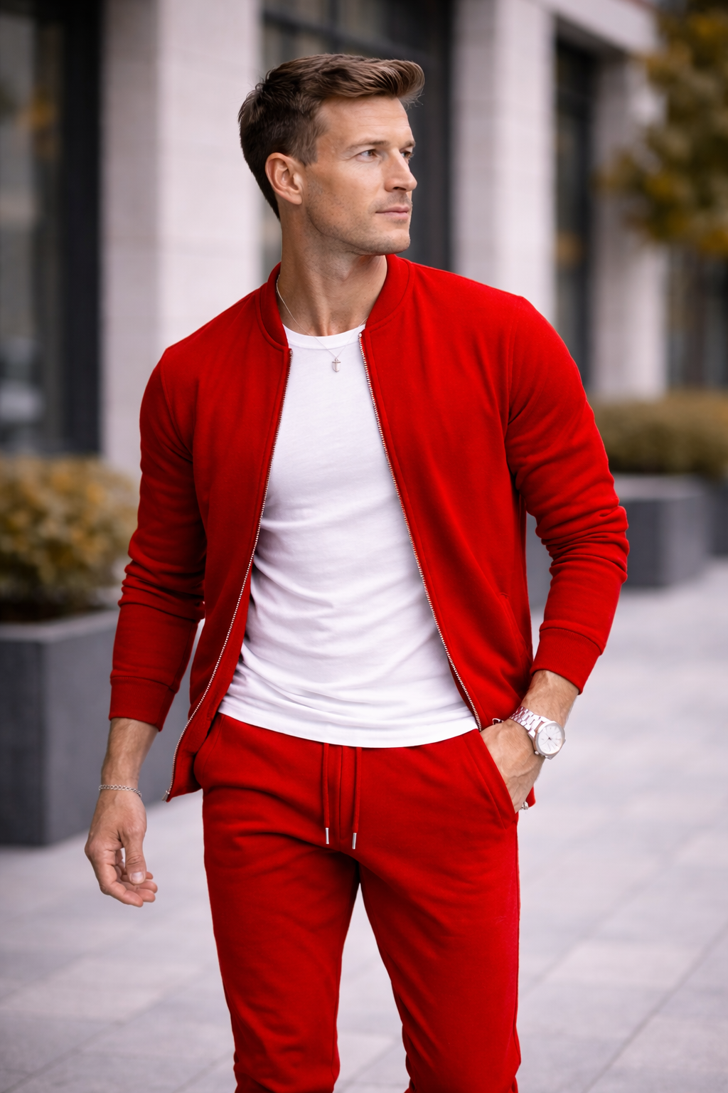 Men's Zip Athleisure Tracksuit Set
