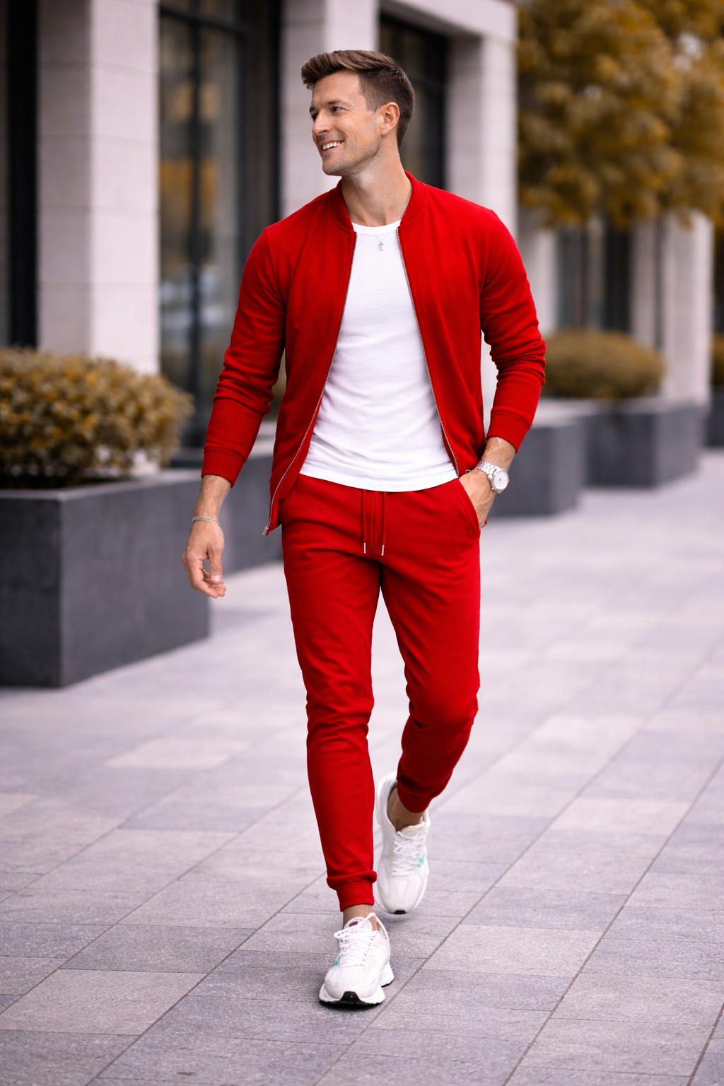 Men's Zip Athleisure Tracksuit Set