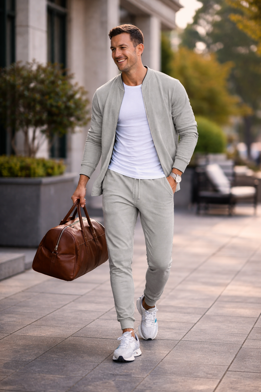 Men's Zip Athleisure Tracksuit Set