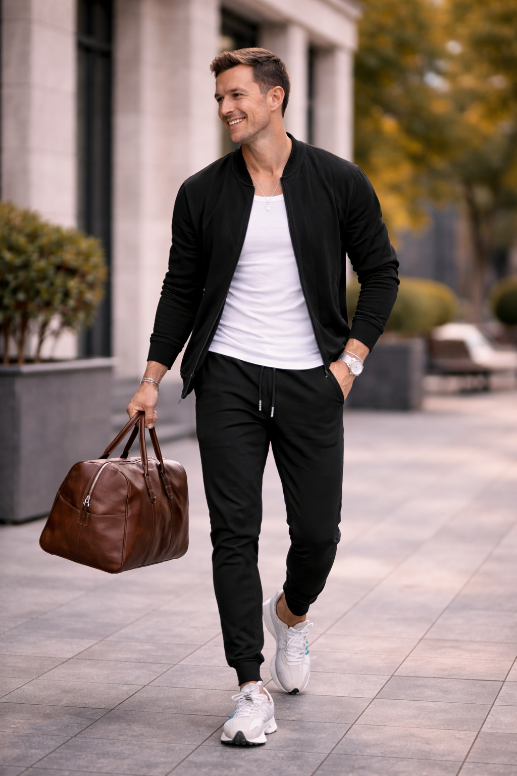 Men's Zip Athleisure Tracksuit Set