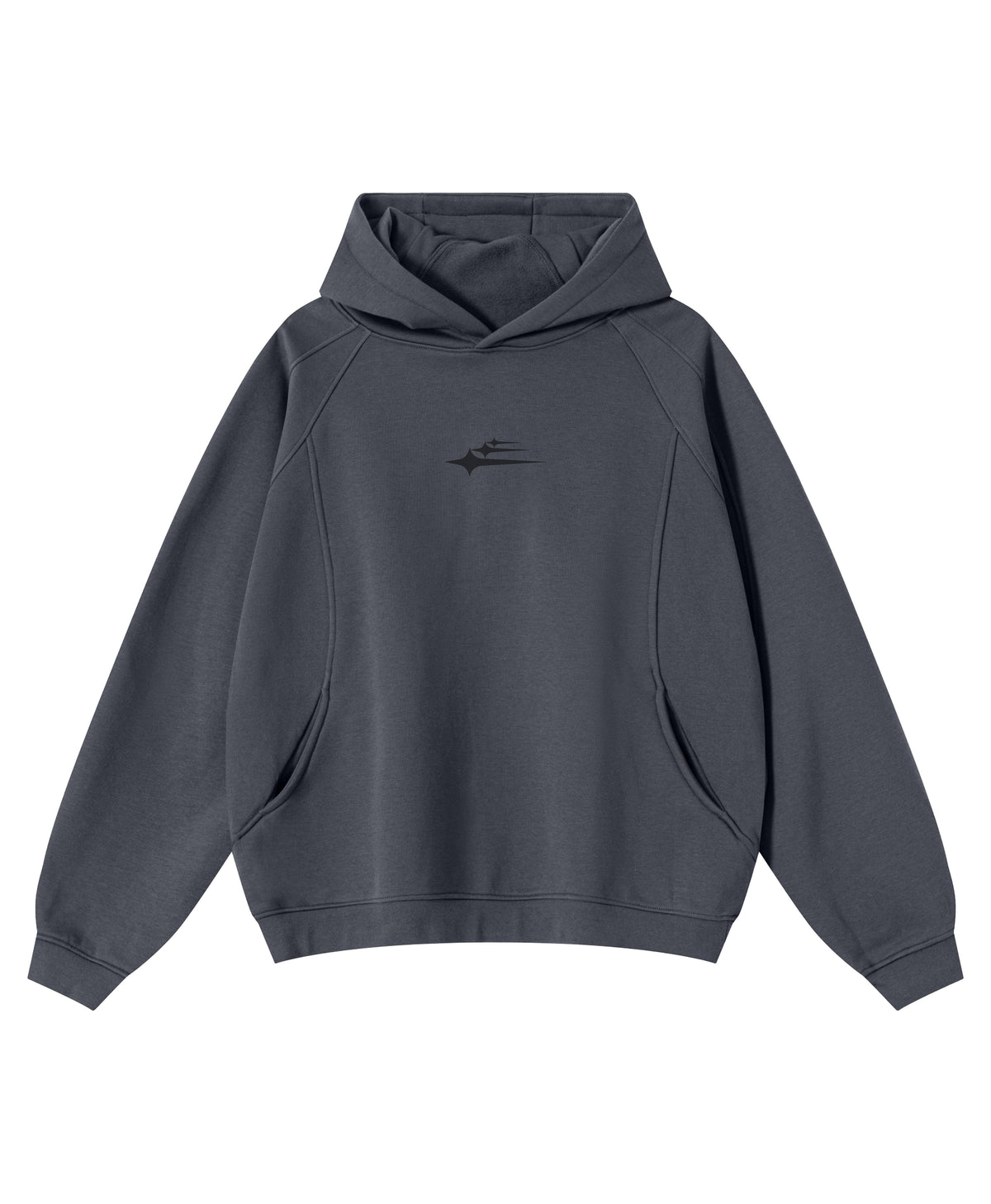 Unisex hooded sweatshirt with chest logo and kangaroo pocket