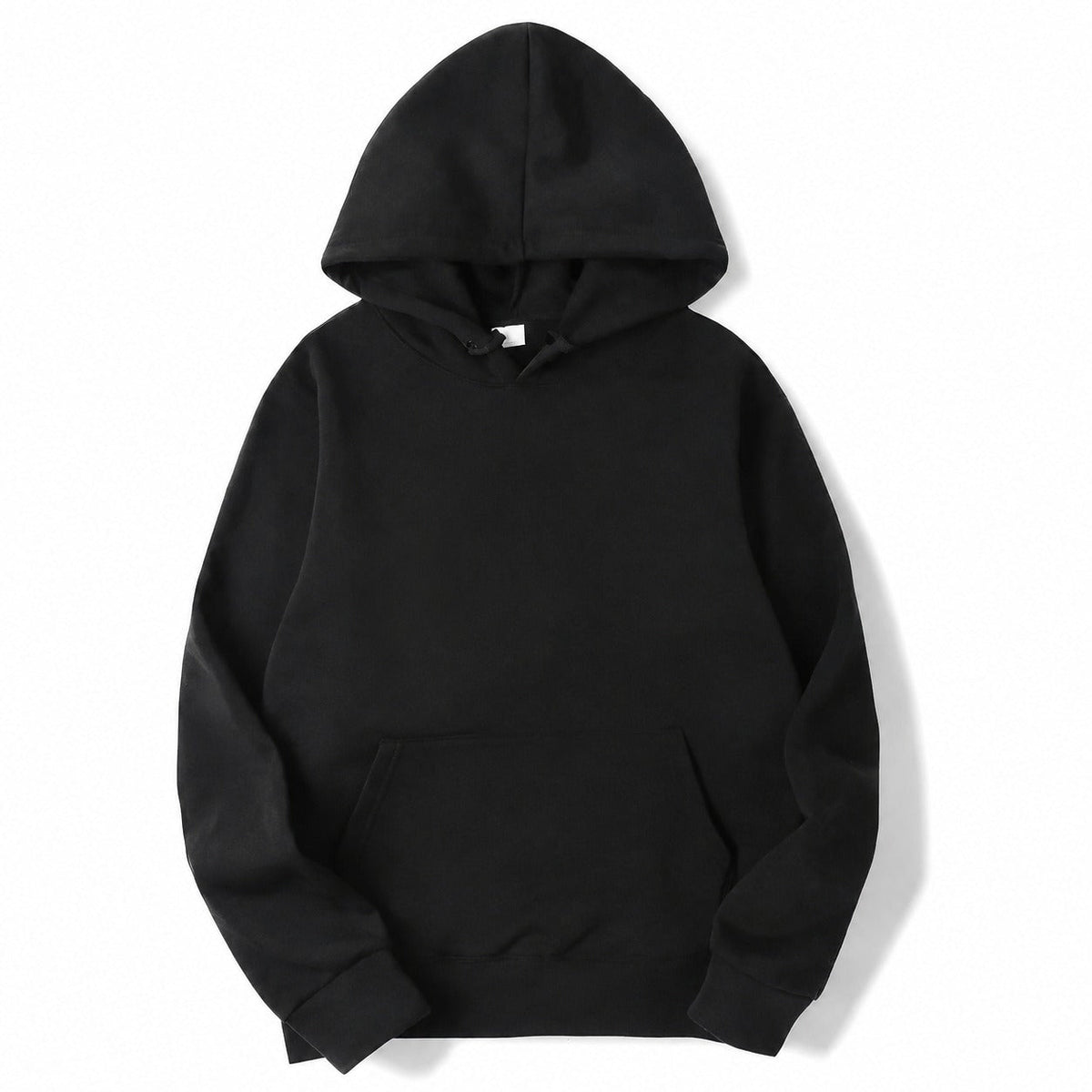 Men's plain pullover hoodie with hood, long sleeves and kangaroo pocket