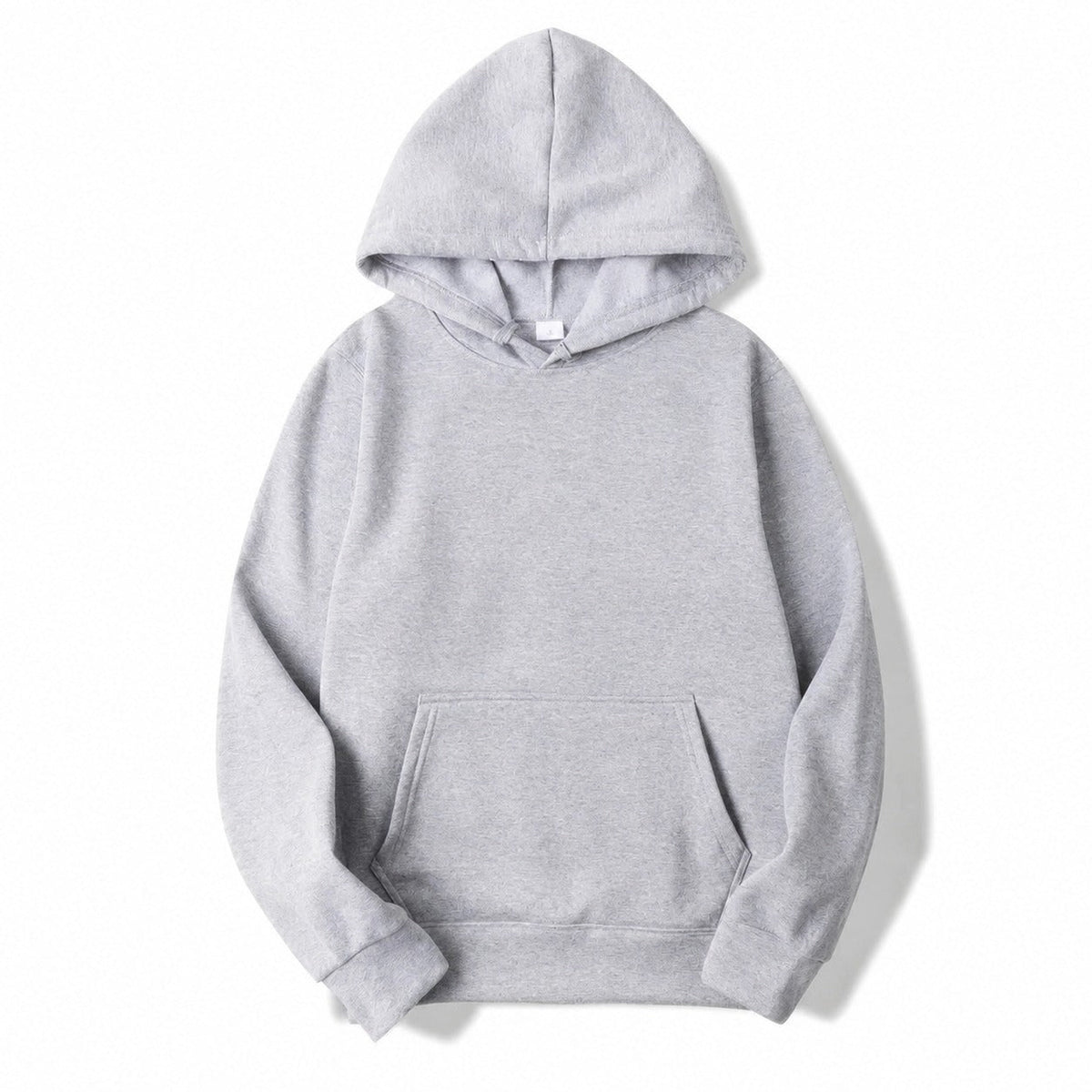 Men's plain pullover hoodie with hood, long sleeves and kangaroo pocket
