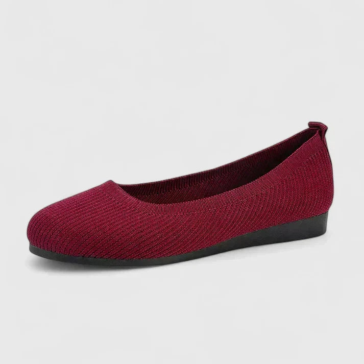 Women's Flats Knit Slip-On Round Toe - Red