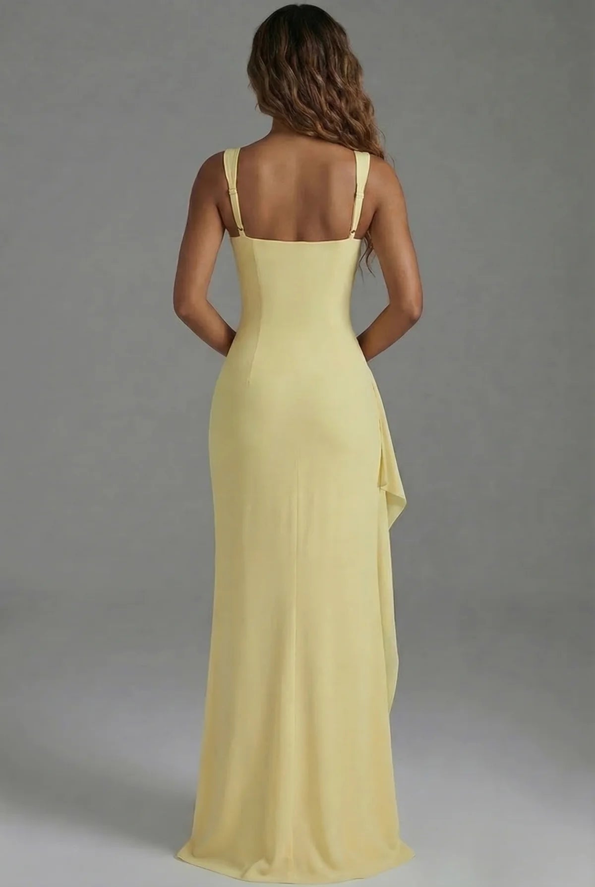 Women’s Open-Back Split Maxi Dress | Yellow