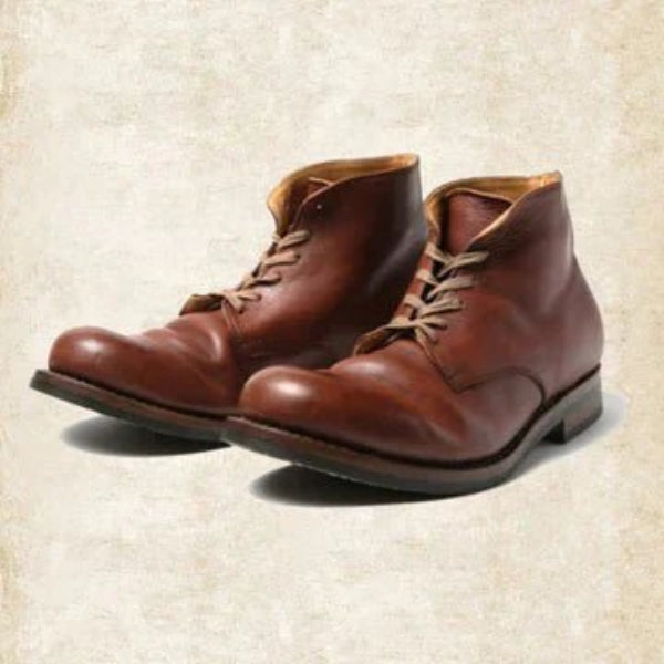 Men's retro lace-up ankle boots in black and brown