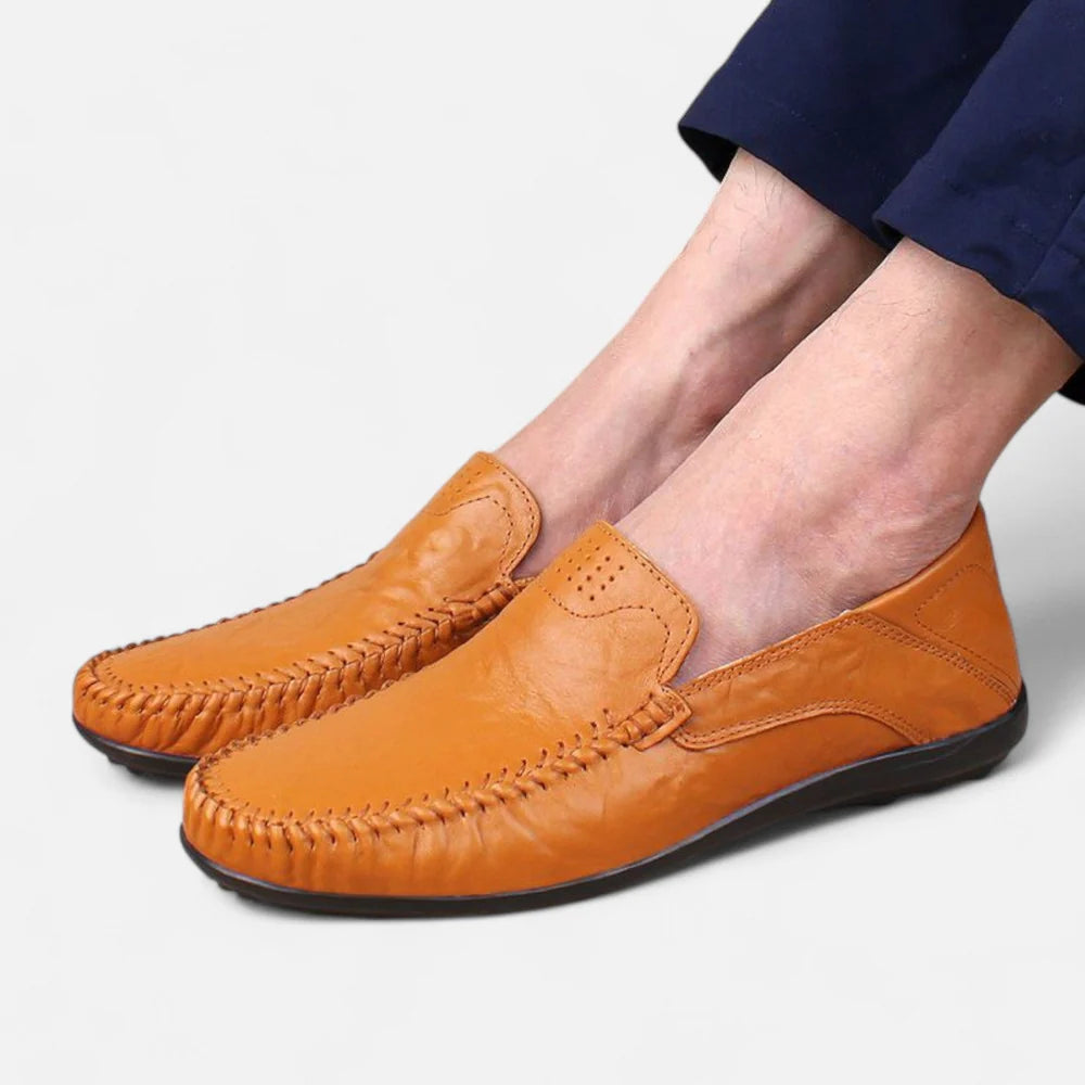 Men’s Vegan Leather Slip-On Loafers | Venthia – Casual Driving Shoes