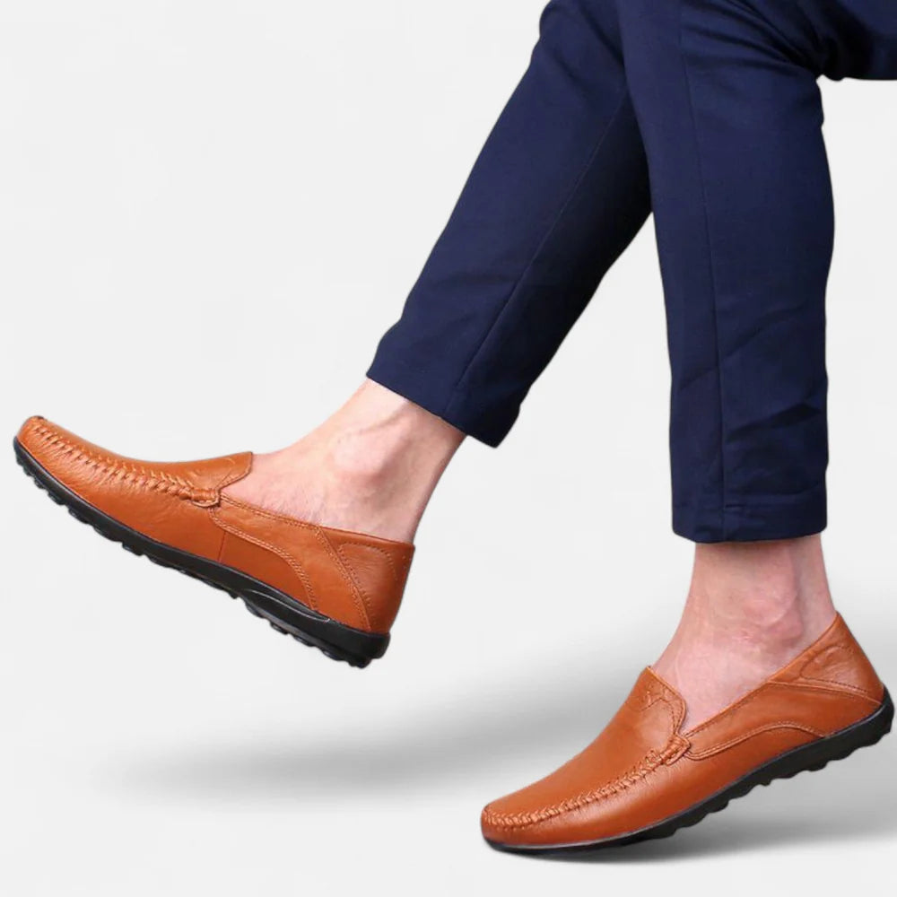 Men’s Vegan Leather Slip-On Loafers | Venthia – Casual Driving Shoes
