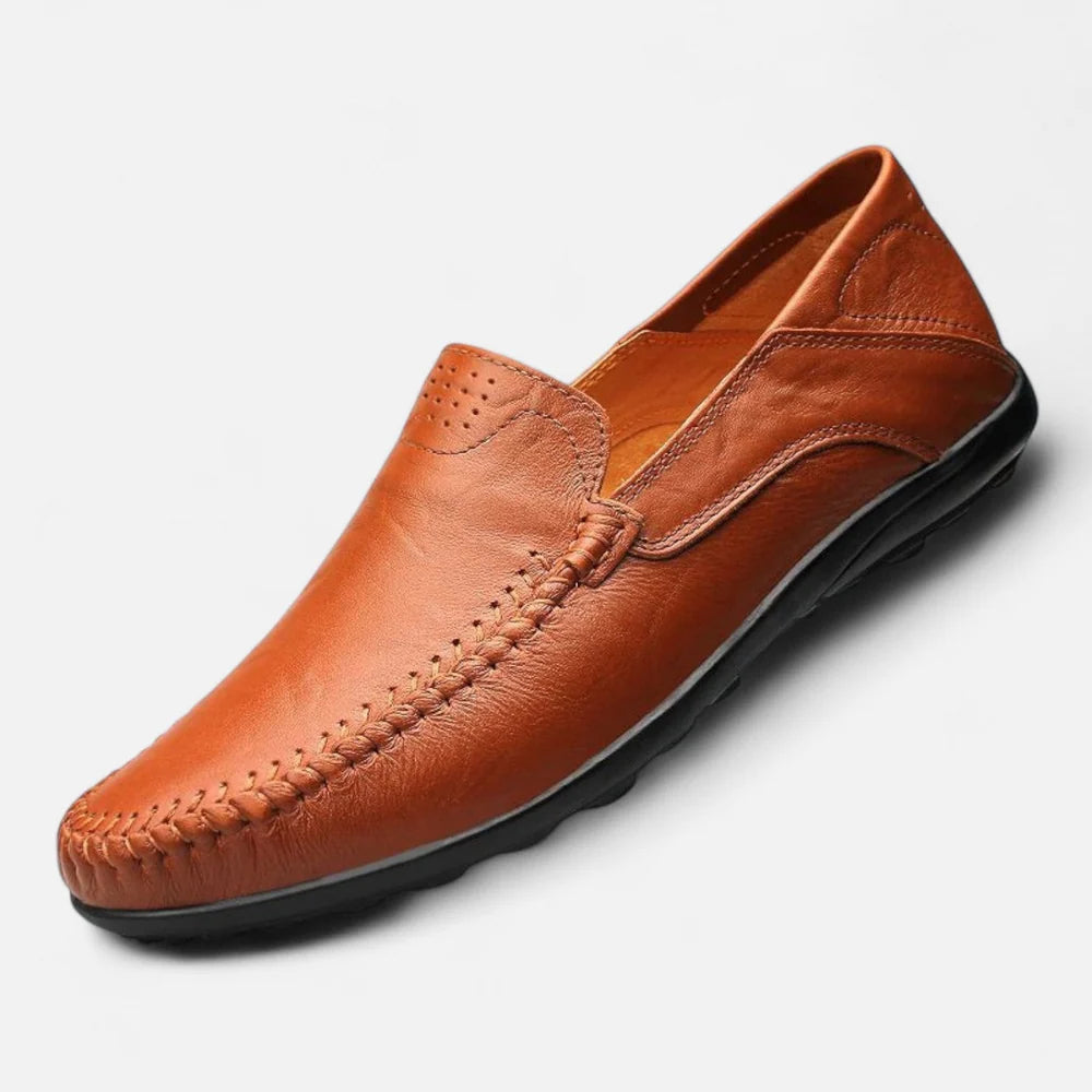 Men’s Vegan Leather Slip-On Loafers | Venthia – Casual Driving Shoes
