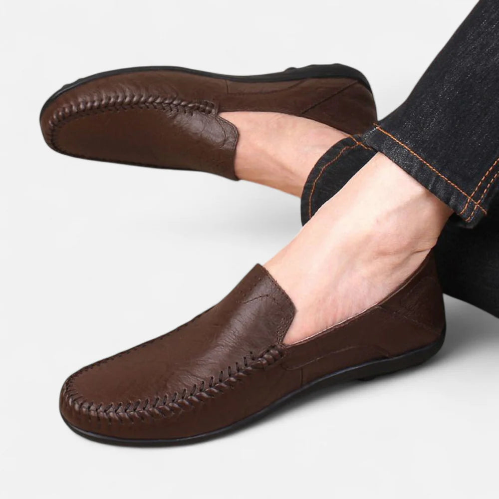 Men’s Vegan Leather Slip-On Loafers | Venthia – Casual Driving Shoes