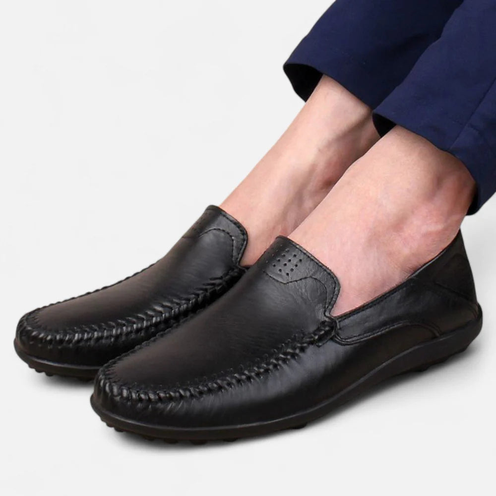 Men’s Vegan Leather Slip-On Loafers | Venthia – Casual Driving Shoes