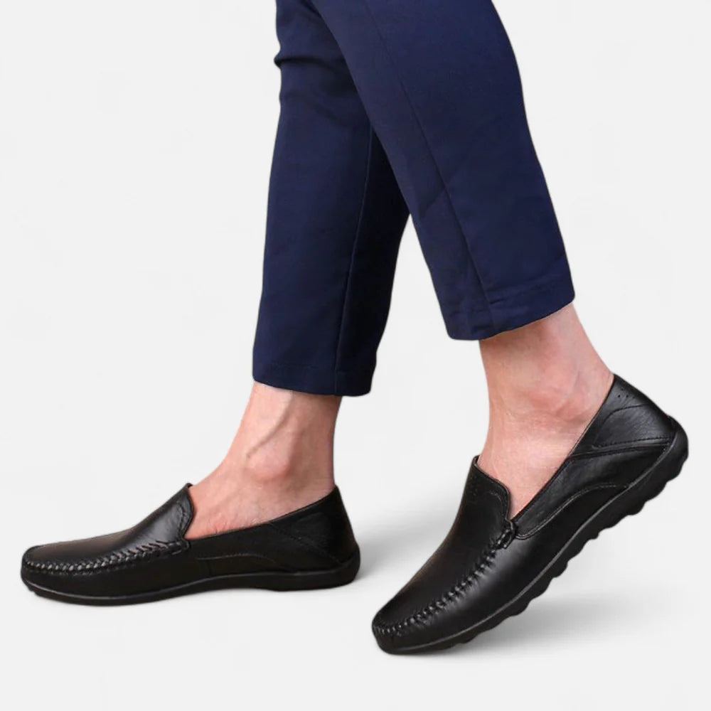 Men’s Vegan Leather Slip-On Loafers | Venthia – Casual Driving Shoes