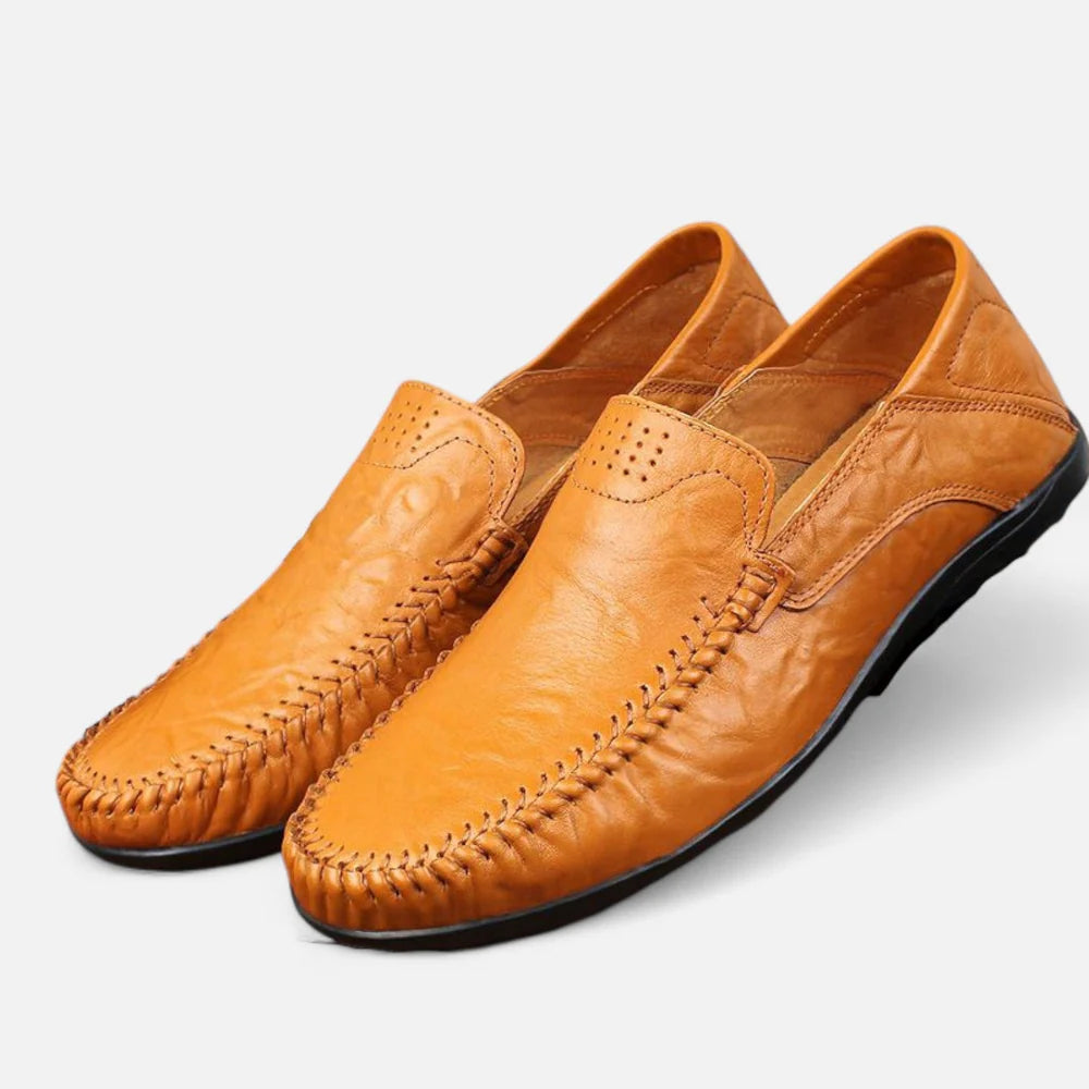 Men’s Vegan Leather Slip-On Loafers | Venthia – Casual Driving Shoes
