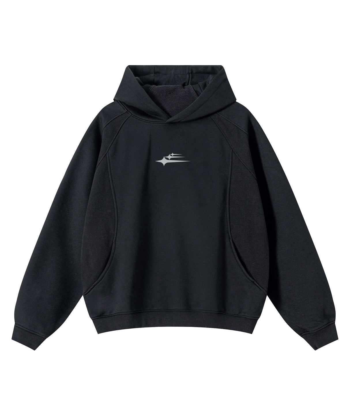 Unisex hooded sweatshirt with chest logo and kangaroo pocket