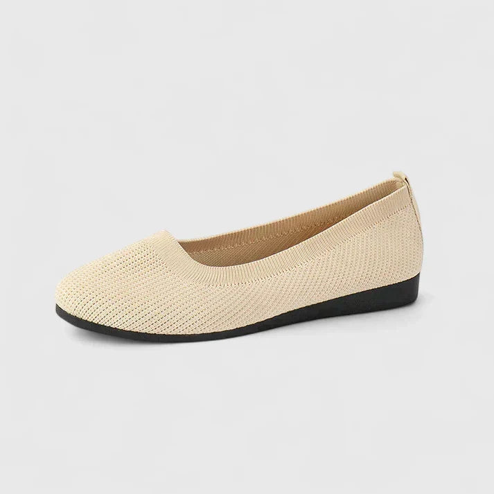 Women's Flats Knit Slip-On Round Toe - Cream