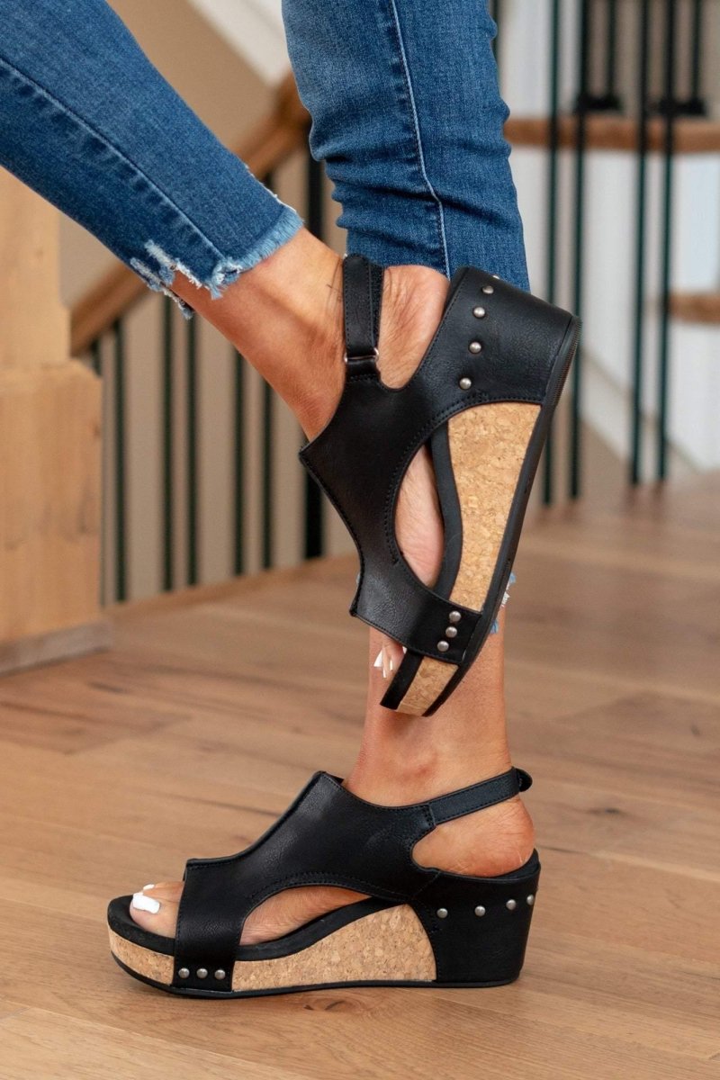Women’s Cushioned Footbed Open-toe Wedge Sandals