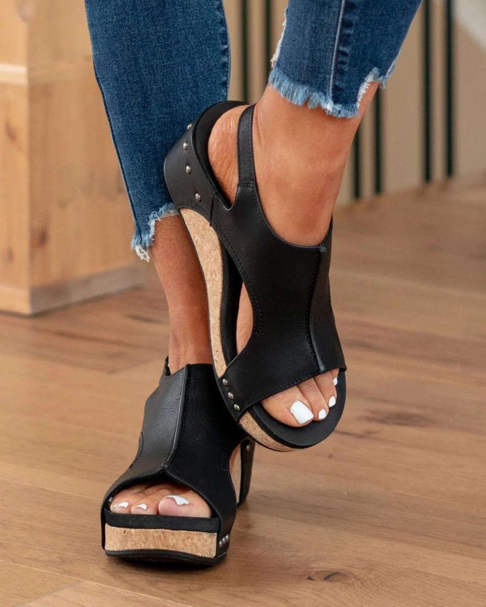 Women’s Cushioned Footbed Open-toe Wedge Sandals