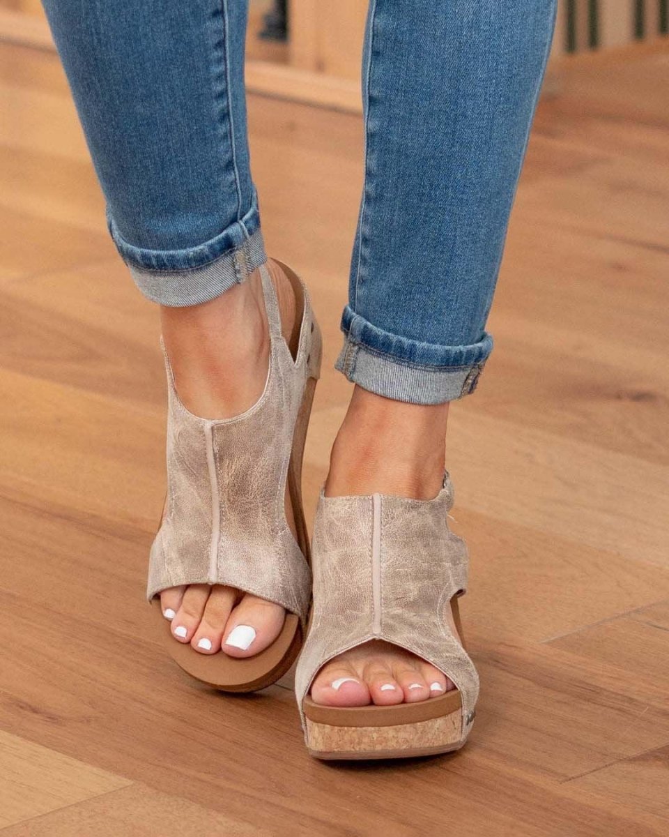 Women’s Cushioned Footbed Open-toe Wedge Sandals