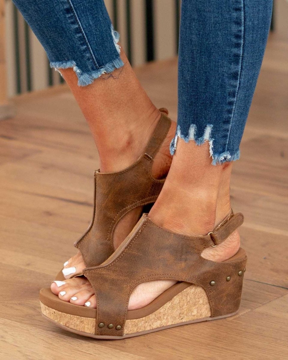 Women’s Cushioned Footbed Open-toe Wedge Sandals