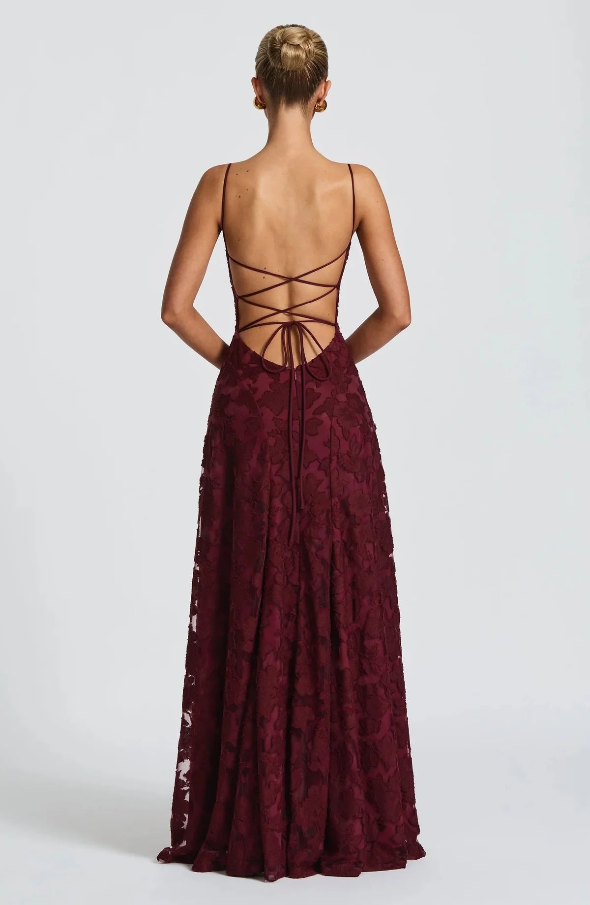 Women’s Floral Cowl Neck Evening Gown