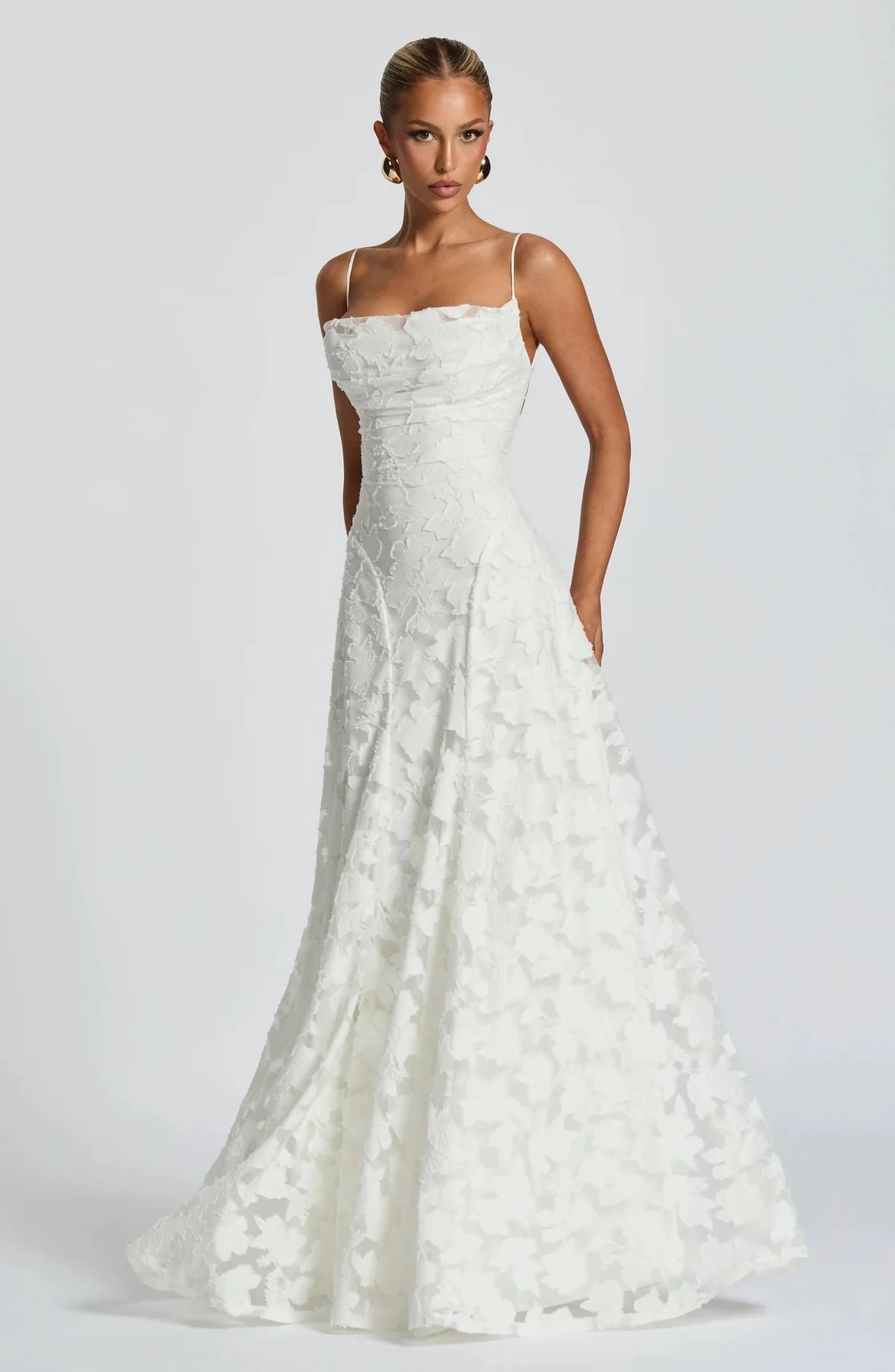 Women’s Floral Cowl Neck Evening Gown