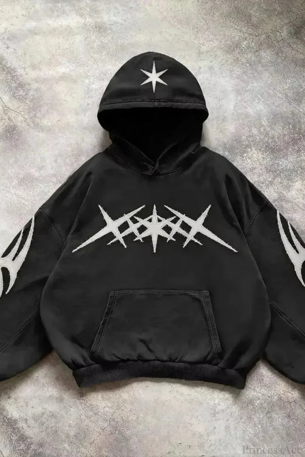 Graphic zip-up hoodie with hood, long sleeves and front pockets