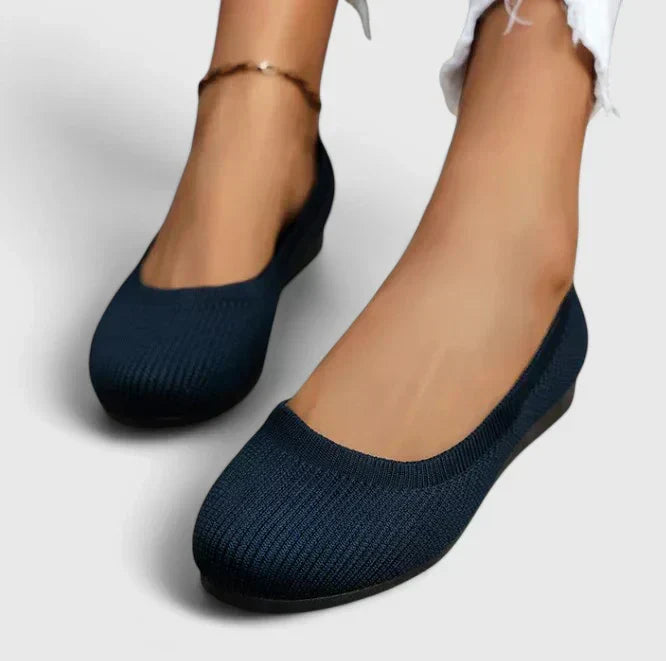 Women's Flats Knit Slip-On Round Toe - Navy