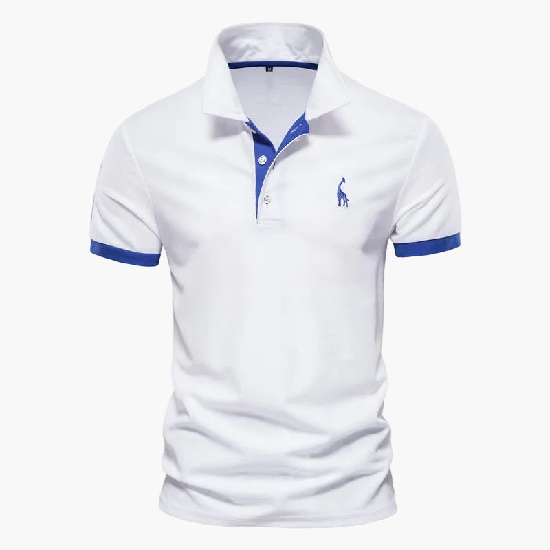 Men's modern fit polo shirt with contrast collar and sleeve trims