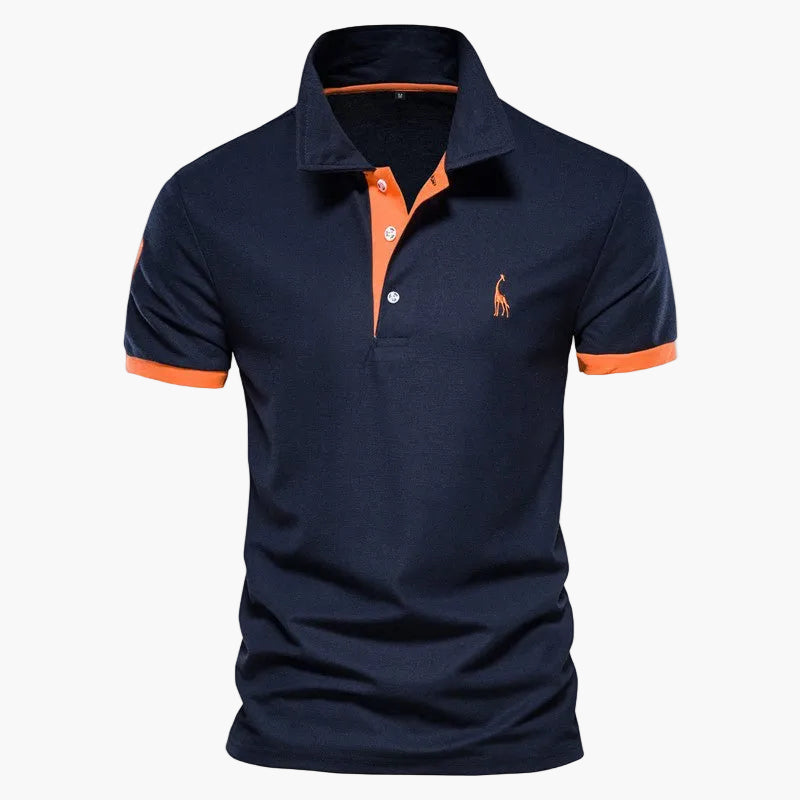 Men's modern fit polo shirt with contrast collar and sleeve trims