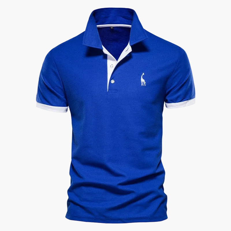 Men's modern fit polo shirt with contrast collar and sleeve trims