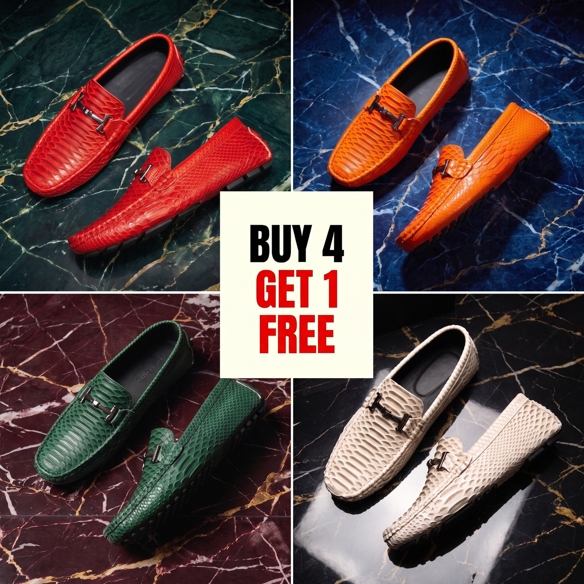 Textured loafers with front buckle detail and flat soles