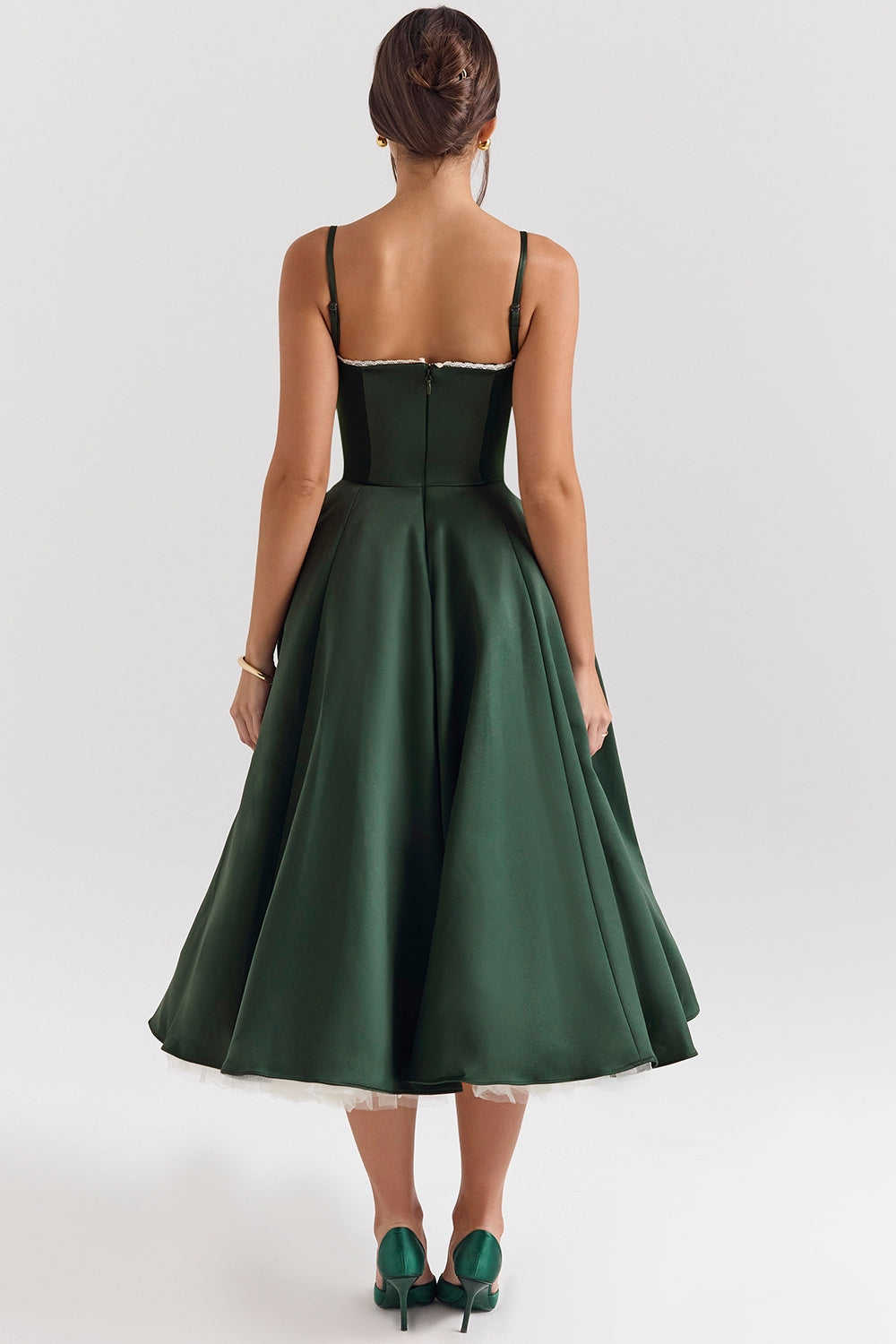 Women's Strapless Midi Dress Flared Fit