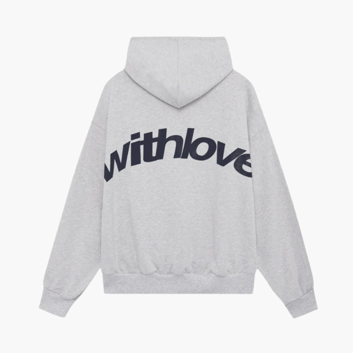 Unisex oversized hoodie with hood, long sleeves and large back text graphic