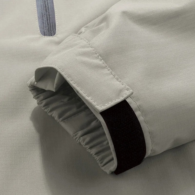 Men's Hooded Jacket Weatherproof Velcro-Cuff Zip